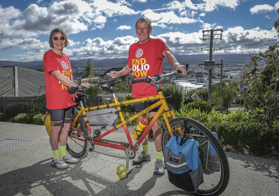 Joyce and Phil Ogden will embark on a tandem bike ride for Rotary's 'End Polio Now' campaign. Picture by Craig George