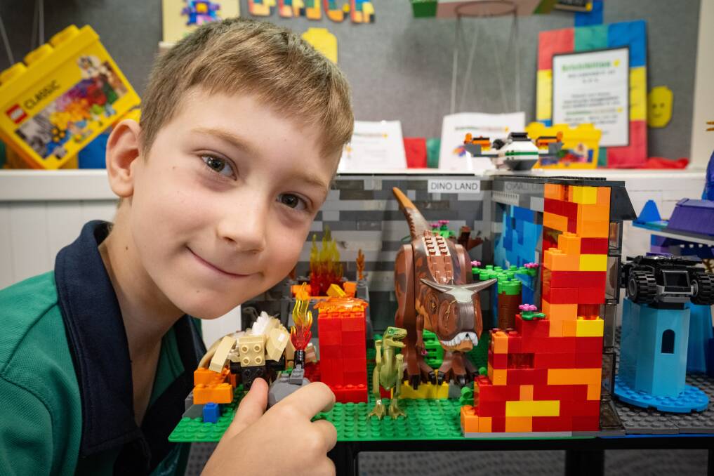  William Collins of Norwood Primary School and his winning lego for the Brixhibition Kids Lego Building Competition. Picture by Paul Scambler 