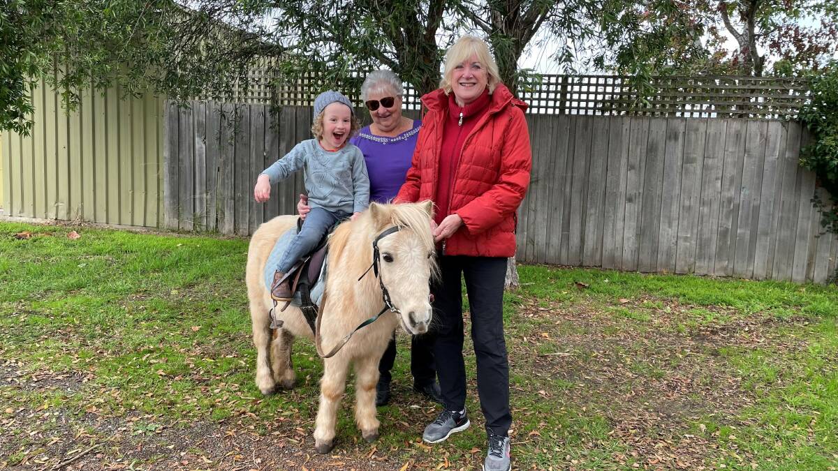 HOOFS ON THE GROUND: Campbell aged 4 enjoys a visit from some special friends at the Norwood/Newstead Playgroup. There are so many wonderful and essential activities occurring around the city worthy of our support.