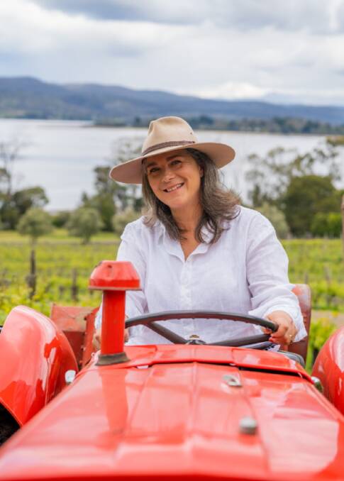 TRACTOR TIME: Winemaker Cynthea Semmens in the vineyard. Picture: Prime Perspectives
