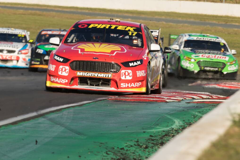 DECIDER: Scott McLaughlin in the DJR/Team Penske mustang is one of eight in the Ford field who will clash with 16 Holden Commodores in Adelaide next weekend.