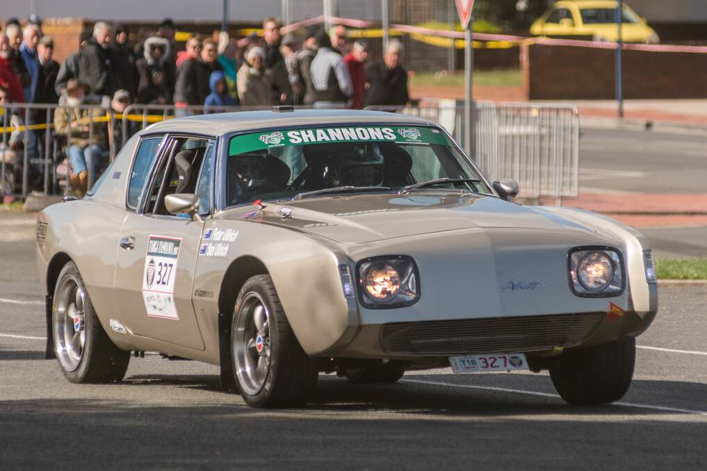 HEAD-TURNER: The unusual 1964 Studebaker Avanti of Peter and Sari Ullrich drew a lot of attention in their first Targa Tasmania last year. They are returning to contest the Classic again in 2019. 