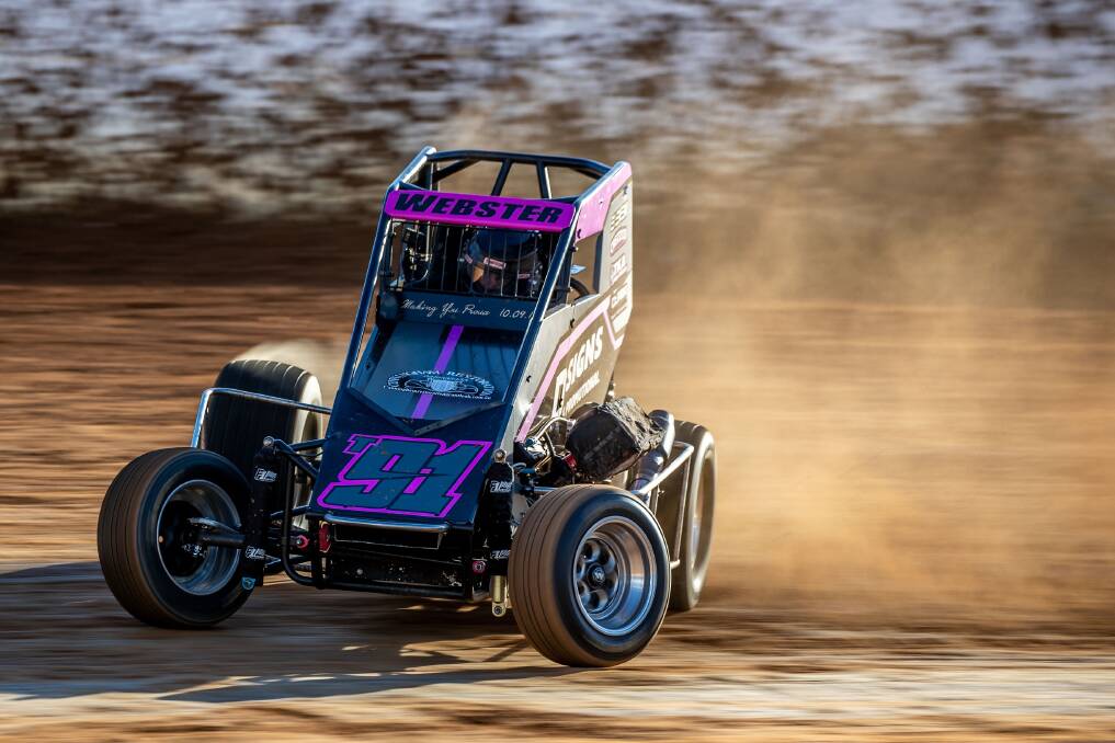 CROWNING GLORY: Brock Webster is one of the clear contenders for the Tasmanian Speedcar Title this weekend at Carrick Speedway. Picture: Angryman Photography 