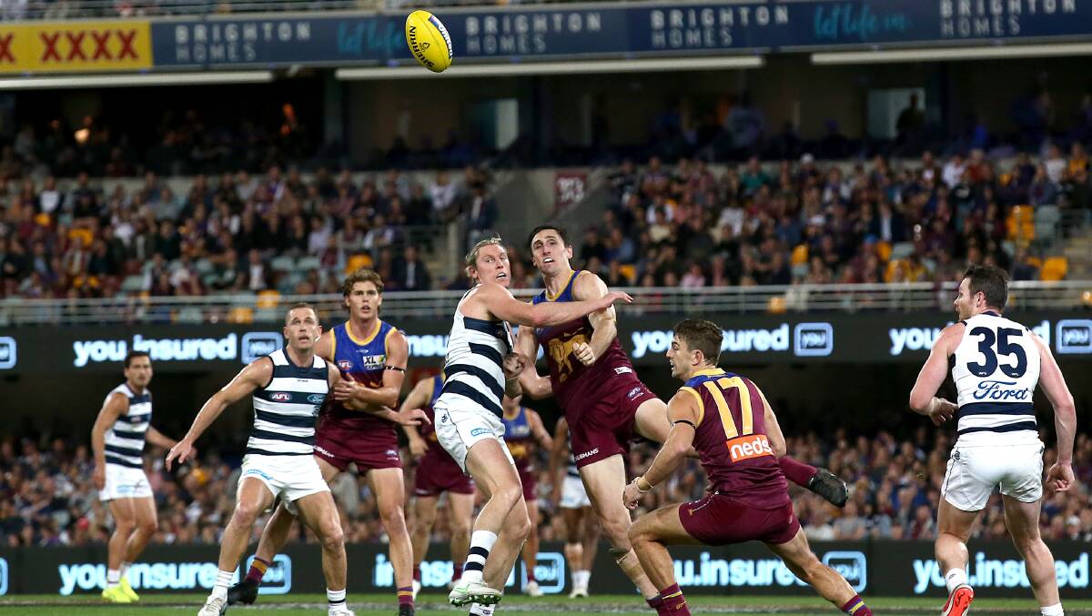 HARD YARDS: Brisbane's victory over Geelong could be a warning sign that the apprentice is about to become a premiership-winning side. Picture: Jono Searle/AFL Photos/via Getty Images