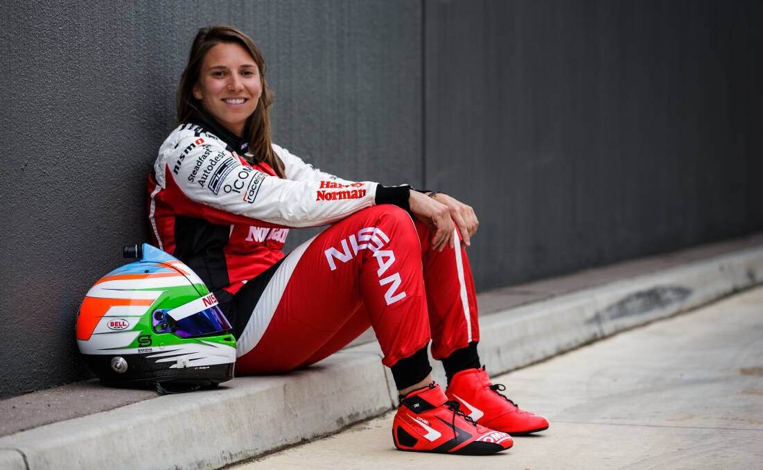 REVVED UP: V8 Supercar driver Simona de Silvestro was quick to fire off a response to Carmen Jorda, dismissing out of hand her suggestion that women cannnot race F1. Photo: Nissan Motorsport