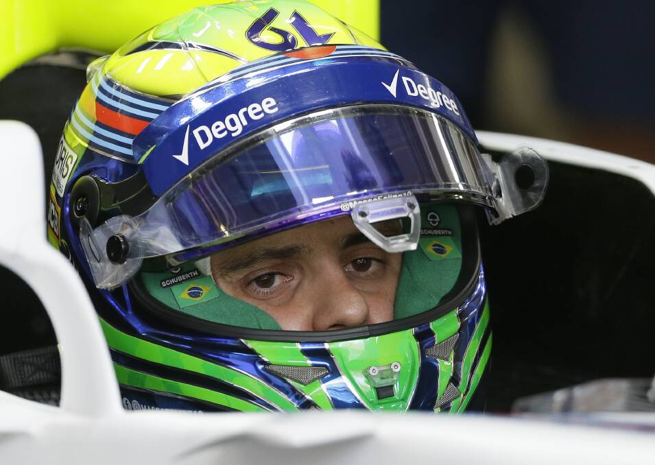 INTO THE PITS: Williams Mercedes Grand Prix driver Felipe Massa of Brazil has announced that, at 35, he is quitting Formula One after 15 years behind the wheel. His replacement is unknown at this stage. Picture: AP Photo/Tony Gutierrez