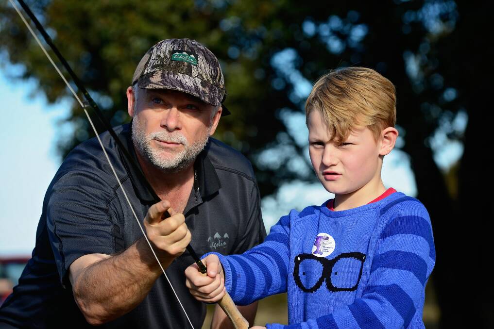 FUTURE FISHERS: Volunteers will be on hand to teach the next generations of anglers the delicate art of fly fishing at Liawenee Trout Weekend. Picture: Phillip Biggs 