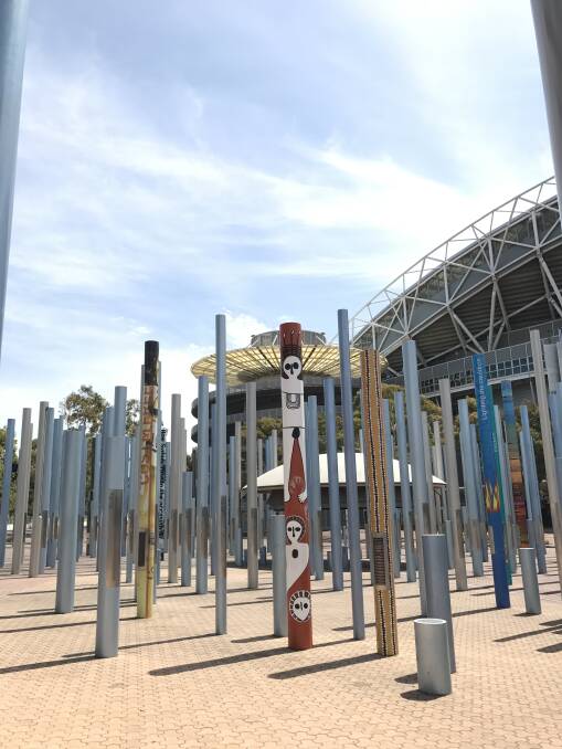 RECOGNITION: The Forest of Poles at Sydney's Olympic Park contains the name of every volunteer and technical official who participated in the 2000 triumph. 