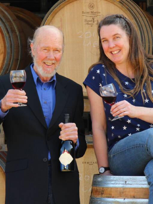 NEXT GEN: Quiet Mutiny winemaker Greer Carland with father Kerry Carland. Picture: Supplied.
