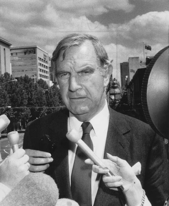 CRACKING PACE: During the 1987 federal election National Party leader Ian Sinclair maintained a brutal schedule of appearances which the media sometimes struggled to follow. Sensationalism and controversy sent the campaign into overdrive.