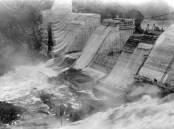 FEAT OF ENGINEERING: The Trevallyn Dam in 1954, not long before completion. Its creation was initially inspired by the construction of Bell Bay smelter. Picture: Hydro Tasmania
