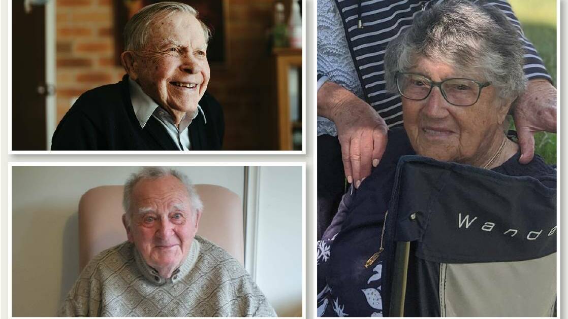 Some of our favourite Canberra centenarians Malcolm Whyte (top left), Roy Murphy (bottom left) and Freda Ford.