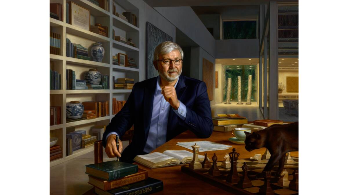 The portrait of former prime minister Kevin Rudd by Ralph Heimans which now hangs in Parliament House. Picture supplied 