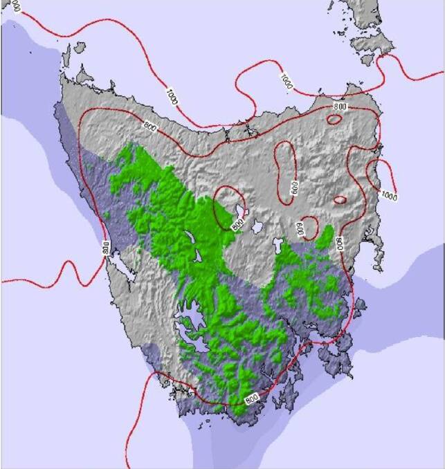 SNOW FREEZE: Much of central Tasmania could be covered in snow this Saturday, according to forecasts. Picture: snow-forecast.com