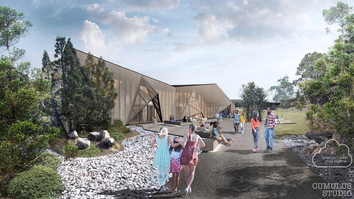 WORK IN PROGRESS: Tasmanian construction company Fairbrother has just been awarded the contract to build the gateway precinct at Cradle Mountain. Picture: Artist's impression