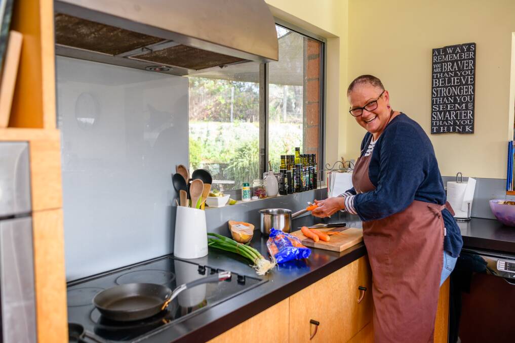 Happy place: Stephanie finds herself cooking to de-stress during her treatment.