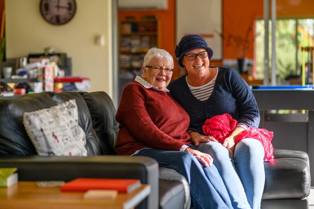 Family support: Vauna Jaensch was diagnosed with early stages of breast cancer in 2016, aged 76. She was able to support her daughter-in-law, Stephanie, through her cancer treatment. Pictures: Scott Gelston