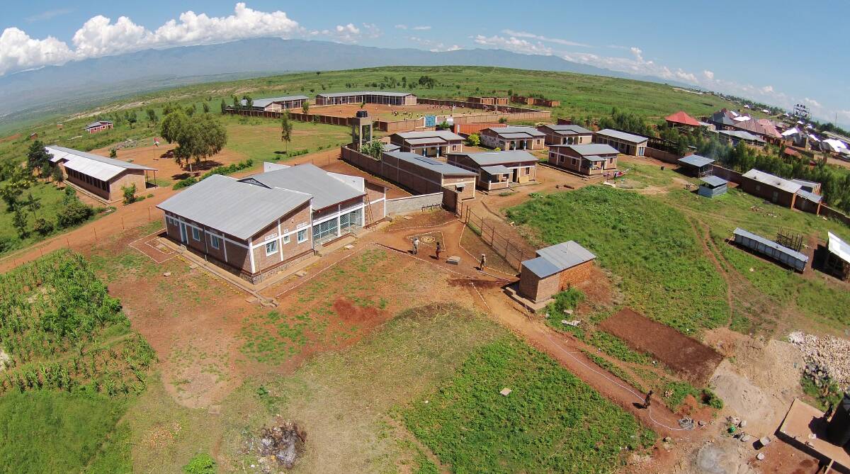 An aerial view of the village in Burundi.