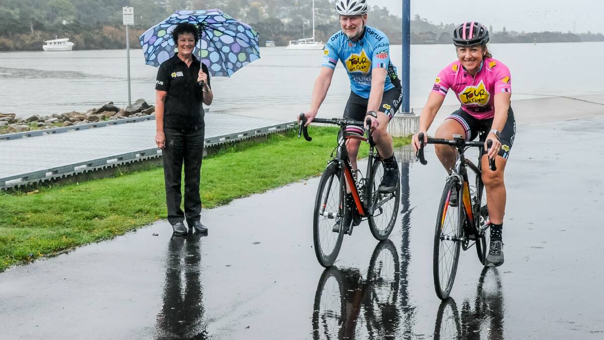 RAISING FUNDS: Cyclists Pete McCarron and Angelique Sanders will ride in Tour de Cure later this month with Kathy Padgett as their support crew. Picture: Neil Richardson