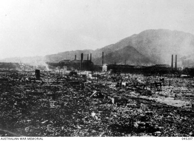 The epicentre of the atomic bomb blast, Nagasaki, August 9 1945.
