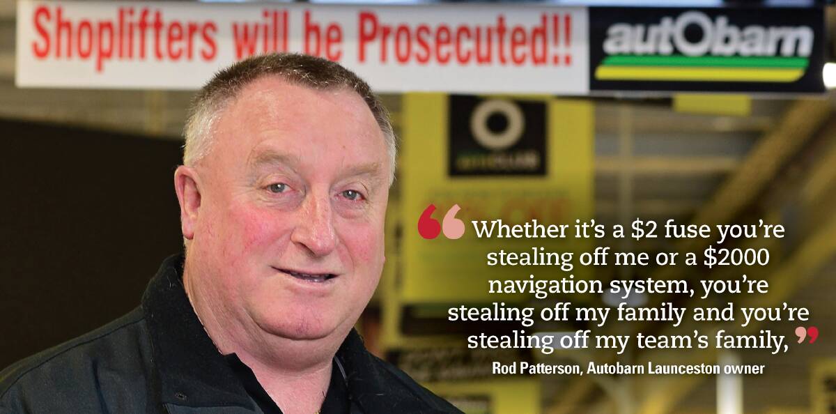 CAMPAIGN: Autobarn Launceston owner Rod Patterson says retails 'won't give up the fight' against thieves, with hundreds of thousands of dollars lost each year. 