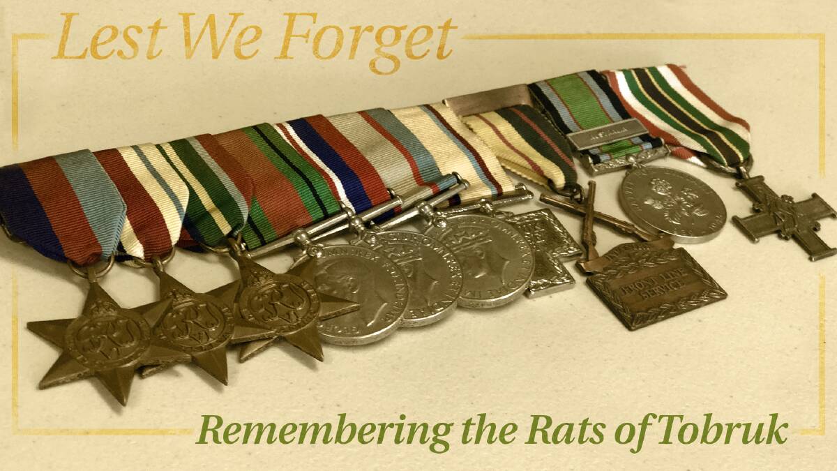 Tasmanian soldier Donald Mackrill, whose medals are pictured above, will be remembered along with other soldiers during a Rats of Tobruk reunion in Launceston.
