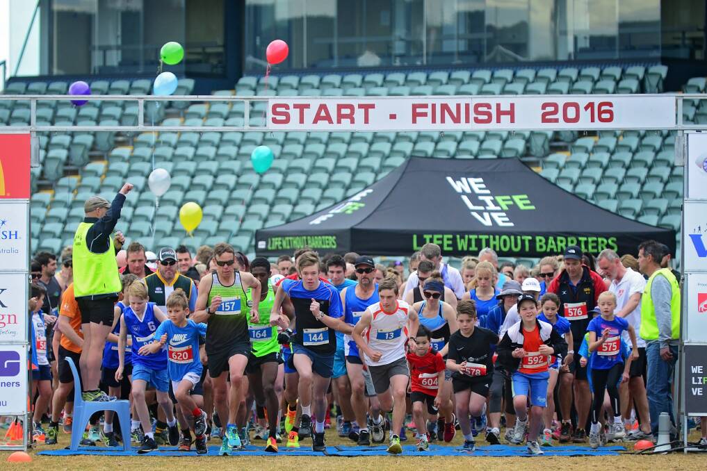 The Launceston Run For A Wish event was held at Aurora Stadium on Saturday. Picture: Phillip Biggs.