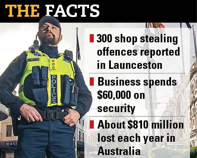 CRACKDOWN: Launceston acting inspector Justin Bidgood joined business owners at a meeting to discuss the issue of 'shop stealing' in Northern Tasmania. 