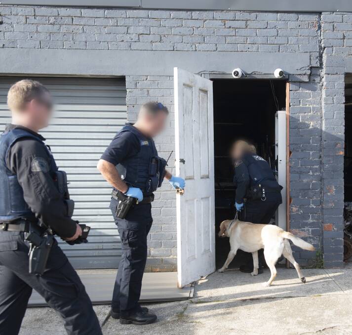 OPERATION: The Launceston-based firearms taskforce has been searching properties across the city over the past two weeks, using Tasmania Police's firearms detection dog, Quinn.