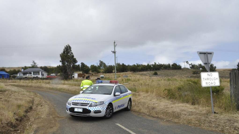 A police roadbloack near where Meagan Wilton was murdered. Picture: File