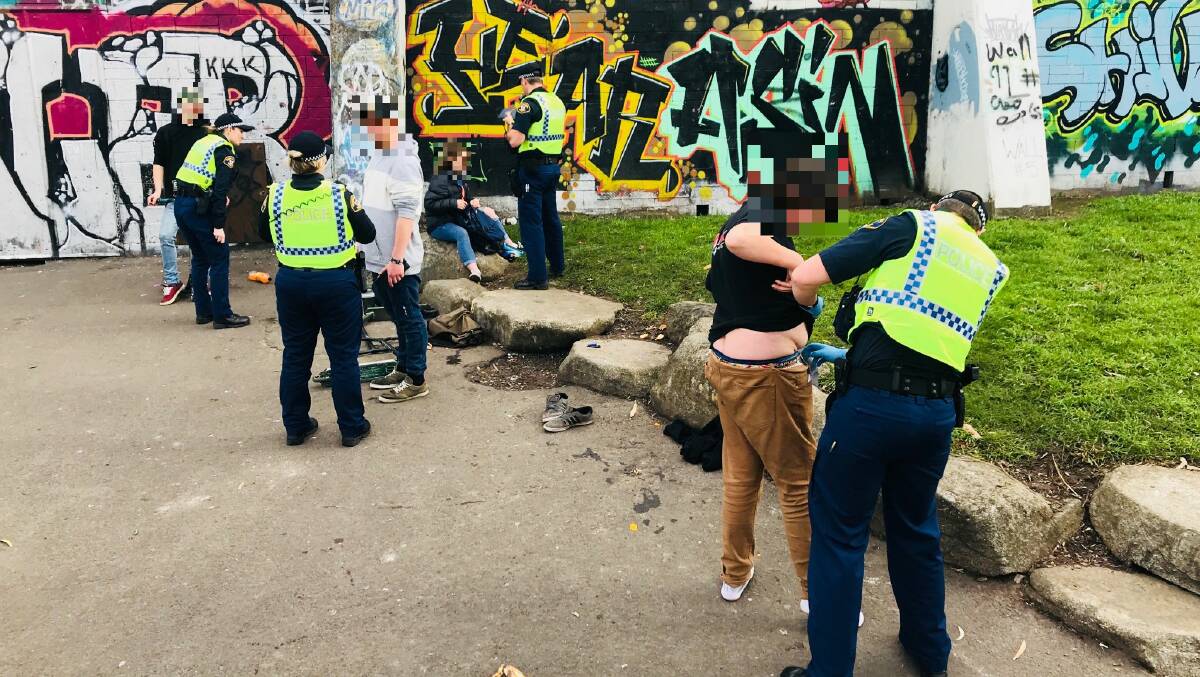 Two youths were charged during a search at Launceston's skate park. Picture: supplied