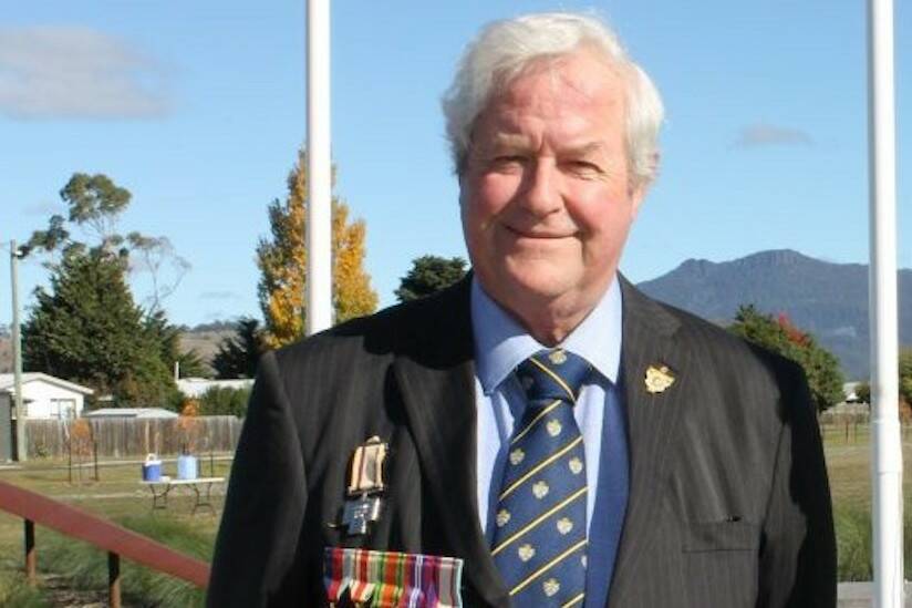 Reg Watson, wearing his father's and grandfather's medals.Picture: Supplied
