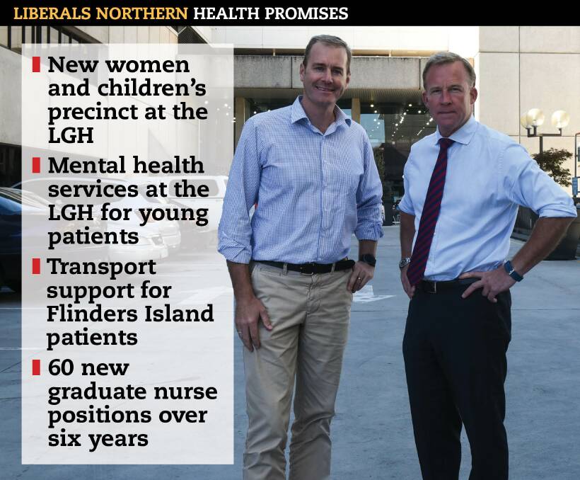 HEALTH PLAN: Health Minister Michael Ferguson and Premier Will Hodgman announced a new women and children's precinct would be included in the redevelopment of the paediatric unit at the Launceston General Hospital. 
