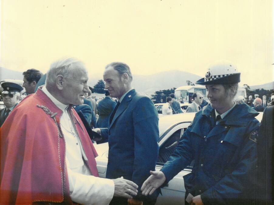 FLASHBACK: Constable Lusted meeting Pope John Paul in 1986. Picture: supplied