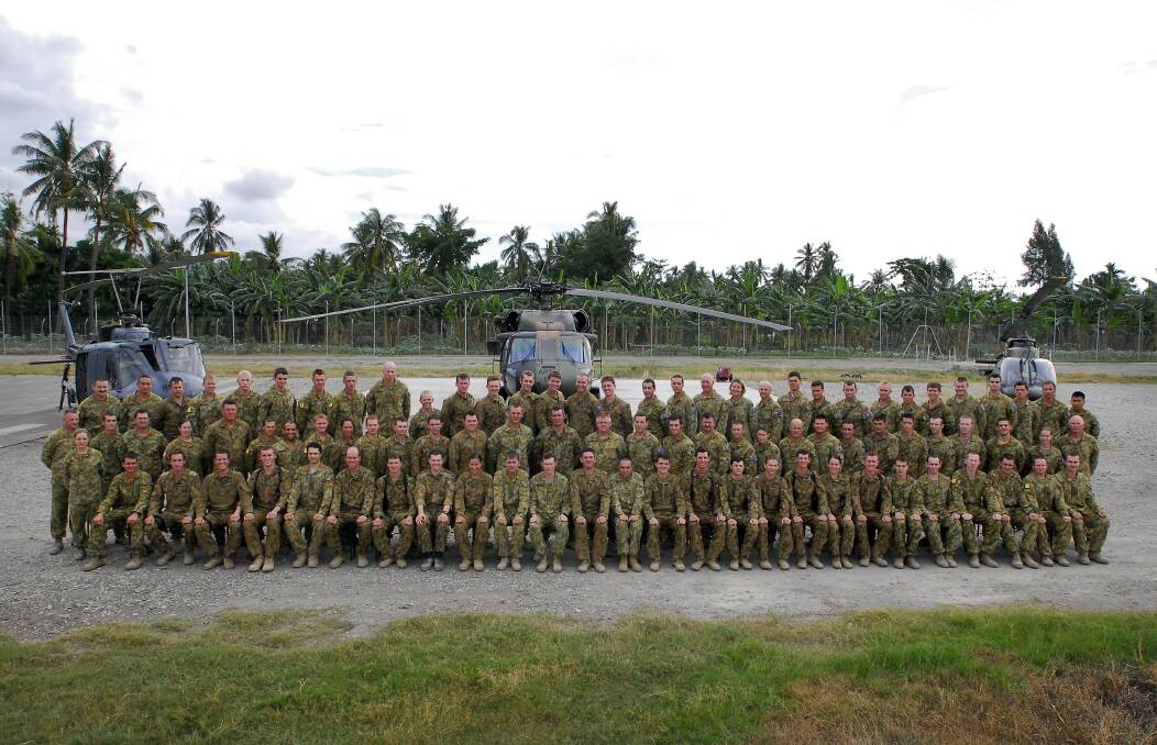 Soldiers, including Graham Carvolth, during Operation Astute in East Timor in 2007. Picture: Supplied