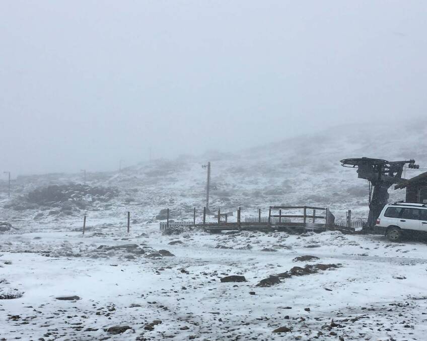 LET IT SNOW: First snow on the ground at Ben Lomond for 2017. Picture: Kate Williams