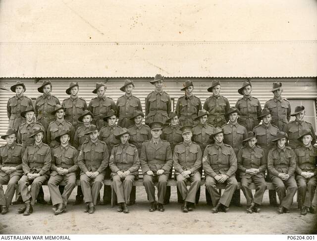 Members of the 2/40th Battalion at Brighton Army Camp prior to embarkation for service overseas. Pictures: Australian War Memorial

