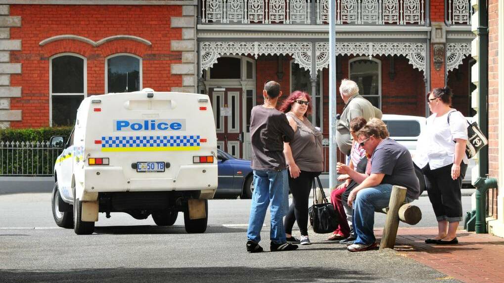 Jessica Kupsch's family and supporters see off the police divisional van taking Mathew Patrick Tunks back to custody after he was sentenced for her murder. Picture: File