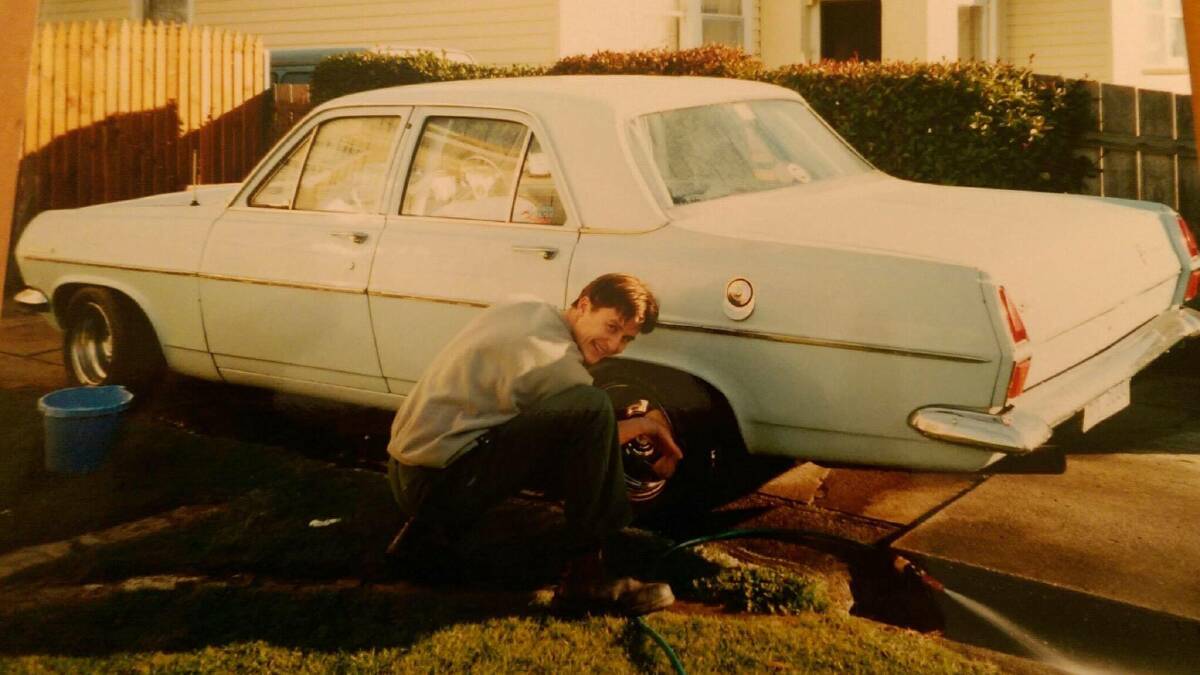 SEARCH: The late Martyn Dean with his 1966 HR Holden sedan, which his brother is now searching for. Picture: Supplied