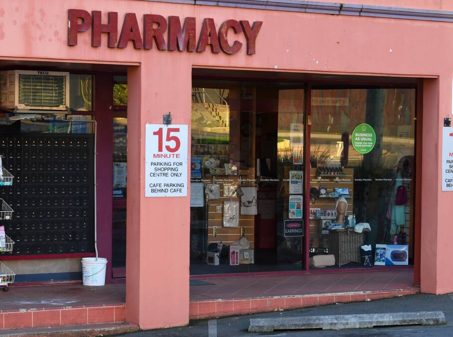 Trevallyn Pharmacy was burgled overnight. Picture: Neil Richardson
