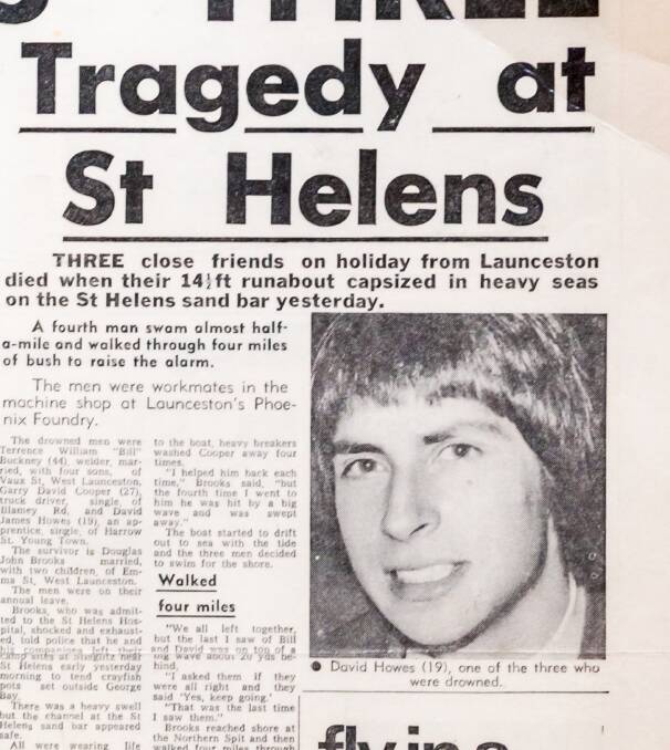 David Howes, pictured, was 19 when he drowned at St Helens on January 5, 1971. 