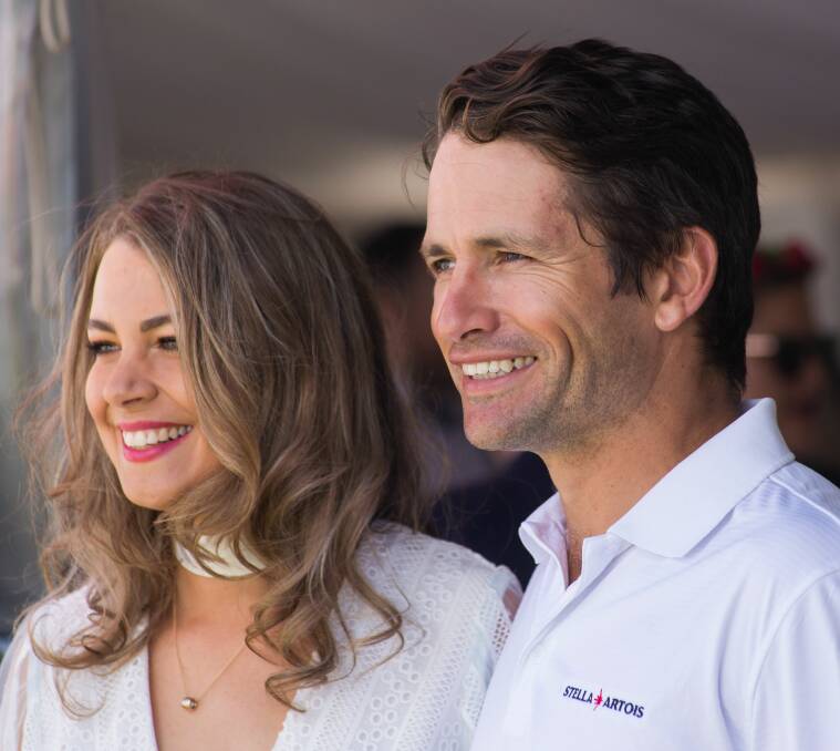 FIELD DAY: International polo player Sam Hopkinson with Barnbougle General Manager Penelope Sattler at the third-annual event. Pictures: Phillip Biggs