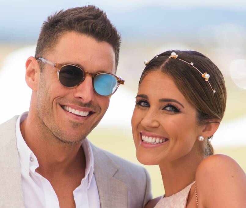 CELEBRITY COUPLE: Stars of the Bachelorette television series Lee Elliott and Georgia Love attended the 2017 Barnbougle Polo event on Saturday as special guests.