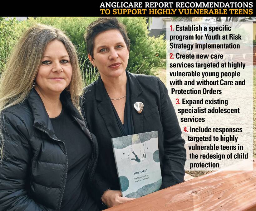 SUPPORT NEEDED: Too Hard? Highly vulnerable teens in Tasmania author Catherine Robinson and Launceston's Anglicare youth support services coordinator Mardie Blair launch the new report. Picture: Michelle Wisbey