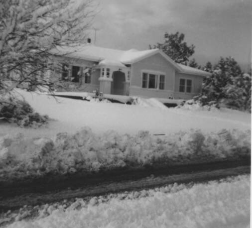 FROSTY: The snow plough had to clear the way to Ross Warren's house often, as it frequently snowed at Tarraleah. 
