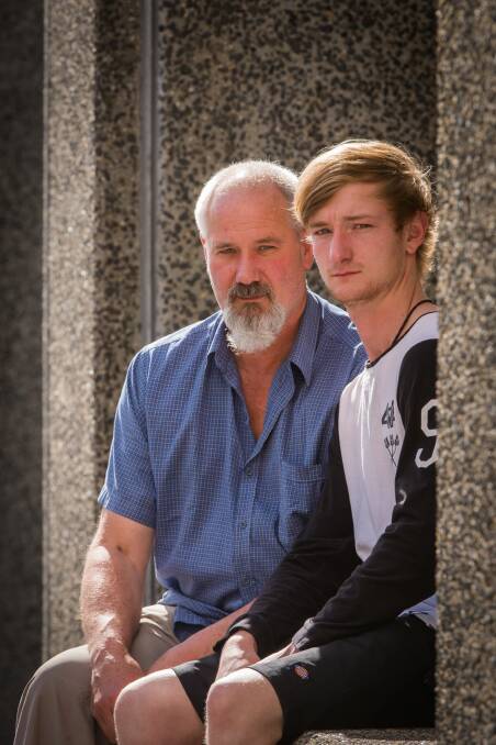 SUFFERING: South Launceston's John Lade and his 18-year-old son Stuart have waited more than three years to receive surgery. Mr Lade said he felt they had been forgotten. Picture: Phillip Biggs