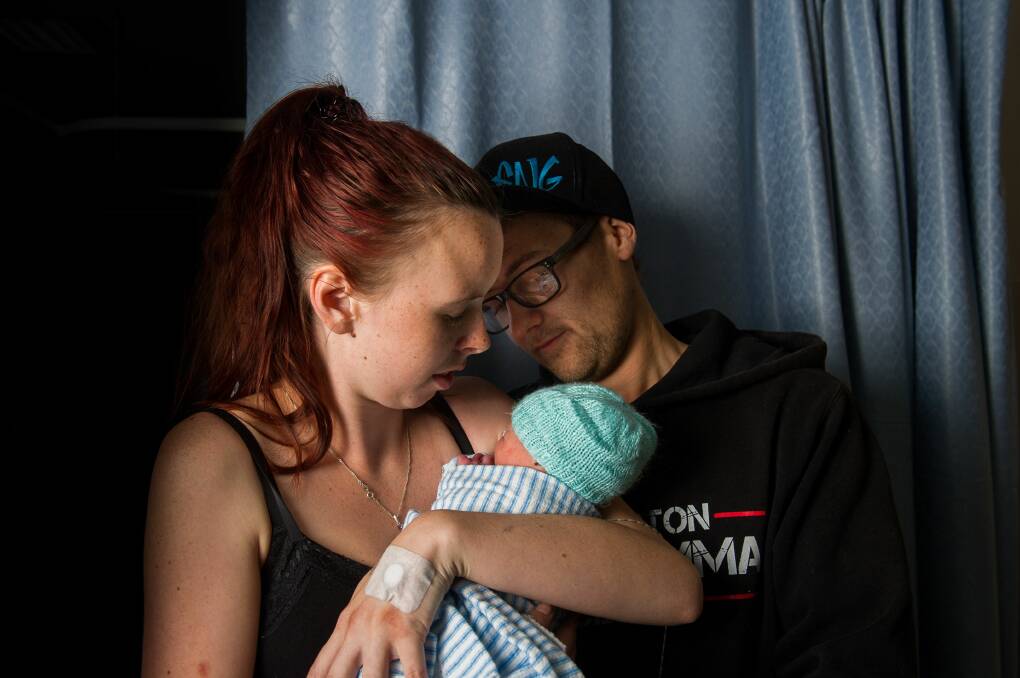 EASTER BABY: Tide Summers, a son for Sophie Mills and Jarryd Summers of St Leonards. Picture: Scott Gelston