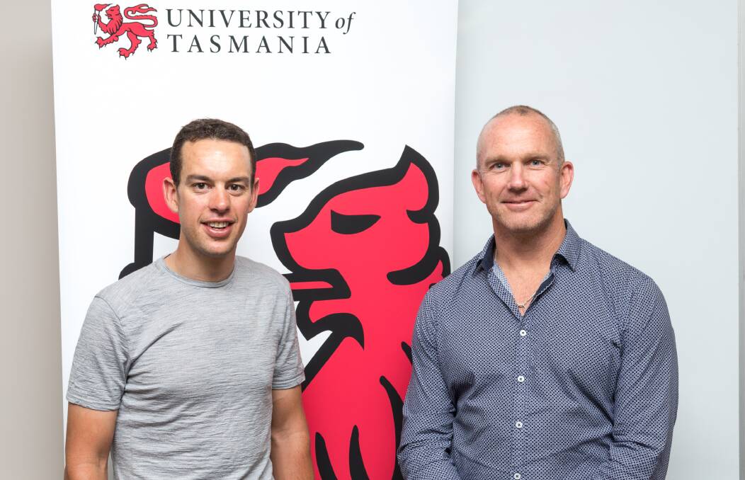 INSIGHT: Cyclist Richie Porte with Associate Professor in Exercise Science at the University of Tasmania's School of Health Sciences, James Fell. Picture: Supplied. 