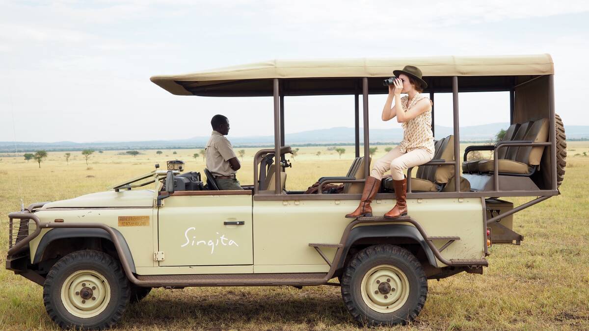 ADVENTURES: Tasmanian travel blogger Brooke Saward on safari in Tanzania, Africa. Picture: Brooke Saward