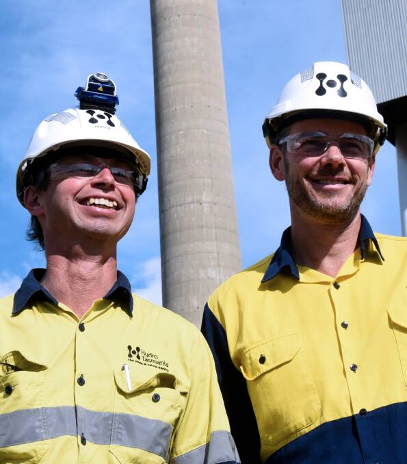 POWERING ON:  Bell Bay Project manager Andrew Pattle and Hydro manager of Major projects Andrew Hickman. Photo: Toli Papadopoulos
